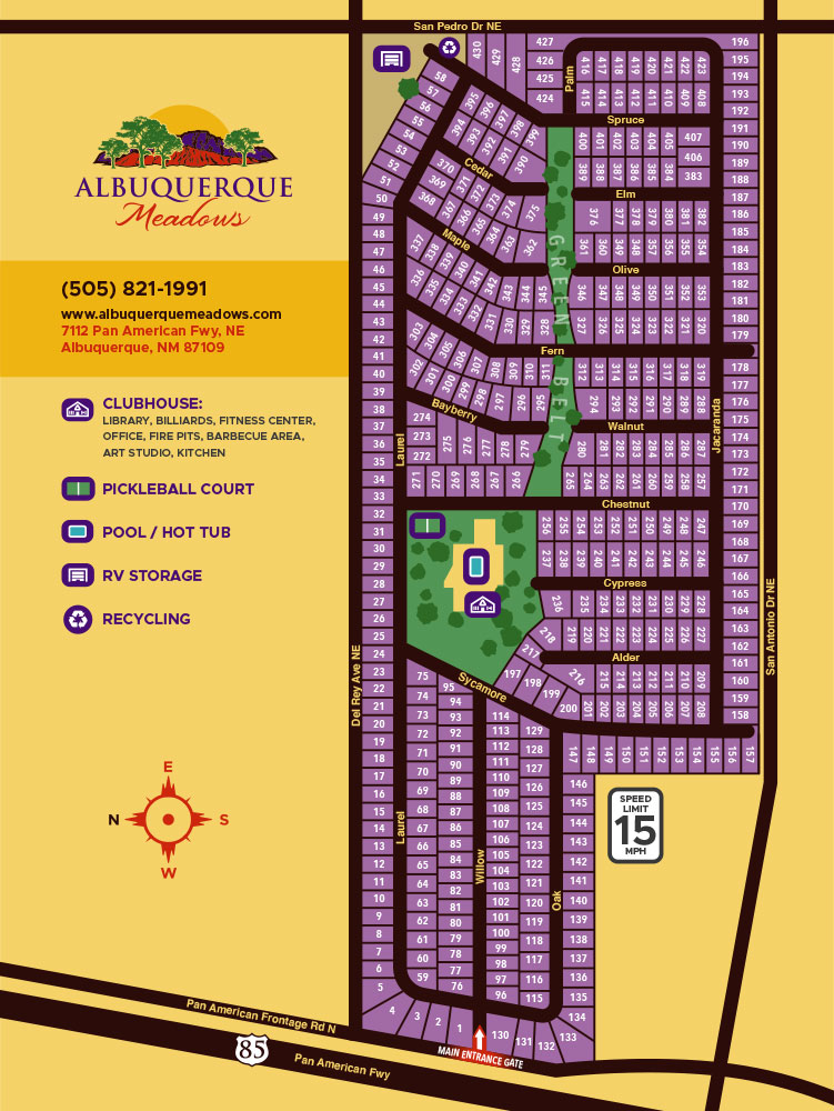Albuquerque Meadows park map